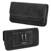 For Google PIXEL 4 Dual Slots Leather Pouch Belt Clip Holster Case Cover-Denim