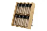 Davis & Waddell Spice Jars with Rack 8 Kitchen Canisters and Spice Holder