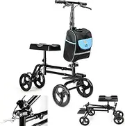 LIANJINLIU Knee Scooter, All-Terrain Knee Rover, Foldable Knee Walker, Leg Scooter for Injured Foot and Ankle(Black)