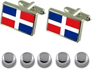 [Select Gifts] Shirt Dress Studs Dominican Republic Flag Cufflinks