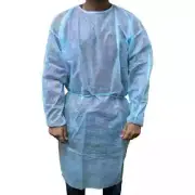 Disposable CPE 35 GSM GOWN Isolation Gowns Blue With finger hole Medical 80 QTY