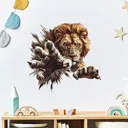 RoyoLam Cool Lion Open The Paw Wall Decal Nursery Animal Large Wall Sticker Removable Peel and Stick Wall Art Decor Decoration for Kid Baby Preschool Living Room Playing Room Bedroom School Classroom