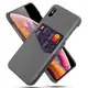 Apple IPhone XS Max XR X ix ixs ixr 皮革保護殼(PLAIN) - 皮革混布紋單插卡背蓋撞色手機殼保護套手機套