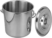 PartyKindom Stainless Steel Bucket with Lid Capacity Dog Food Storage Container Multi Purpose Water Pail for Parties and Home Use Handle Bucket
