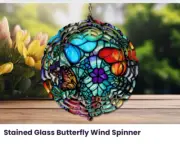 Stained glass looking wind spinner