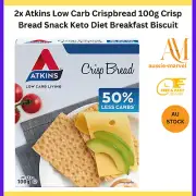 2x Atkins Low Carb Crispbread 100g Crisp Bread Snack Keto Diet Breakfast Biscuit