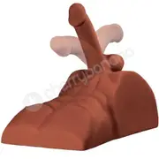 PDX Plus Perfect Ride Brown Mega Masturbator With Anal Entry &amp; Posable 6&quot; Cock