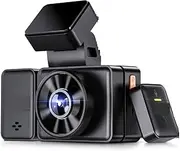 E3 2.5K 3 Channel Front and Rear Inside Dash Cam Triple Way Camera for Car 1944P Voice Control(E3 Add CPL,128G)