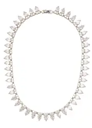 Fallon Monarch Heart Rivière Embellished Necklace - Silver - One Size One Size