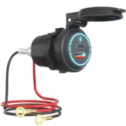 Car Charger Dual USB Type-C Port Cigarette Lighter Socket Charging Power Outlet (for: Smart)