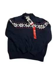 Weatherproof Medium M Navy blue Mens Quarter Zip Sweater pullover NEW Cotton M