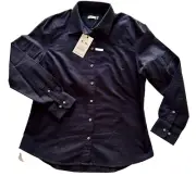 BNWT R M Williams Subaru Nicole Shirt logo blouse dark blue rm womens Size 14