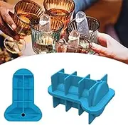 Silicone Ice Cube Mold-Creative and Fun Design Ice Cube Making Mold Tray for Cocktails, Bourbon, Whiskey-Perfect for Parties and Events with 1Pcs Funnel(Blue)