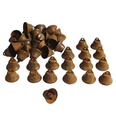 50 Pcs Rusty Craft Bells Small Vintage Bells for Wind Chimes Home Decor
