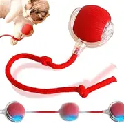 Chewie Ball - Chewie Viral Rolling Ball, Chewie Ball for Dogs,Interactive Cat Ball Toy, Smart Automatic Rolling Pet Ball, Automatic 360° Rotating Rolling Ball with USB Charging (Red)