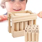 Wooden Throwing Game,Backyard Size Toss Game - Chess Outdoor Clash Toss Yard Game, Safe Wooden Portable Toss Game for Family Gatherings, Picnics