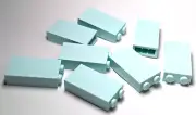 Lego - Lot of 8 - Light Aqua Blue, Brick 1 x 2 x 3 with Bottom Stud Holder