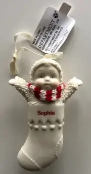 SNOWBABIES Personalized SOPHIA - Porcelain Stocking Ornament by Department 56