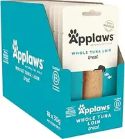 Applaws 100% Natural Wet Cat Food Whole Tuna Loin, Limited Ingredients Pet Food 30g (Pack of 18)