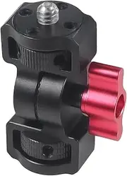 Heavy Duty Tripod Ball Head Adapter 180 Adjustable 1/4 3/8 Mount Compatible with GoPro Monitor Video Motorcycle Aluminum Camera Bracket (Type B)