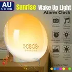 Wake up Light Sunrise Alarm Clock RGB LED FM Radio Sounds Bedside Night Lamp