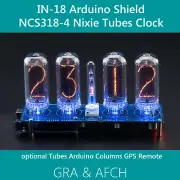 IN-18 Nixie Tubes Clock Arduino Shield NCS318-4 with Columns [TUBES OPTIONAL]