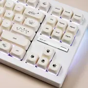 124 key Cute Cat Keycaps PBT Sublimation Moa Ball Cap White Minimalist Small Fon