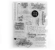 Gretting Words Stamp for Card Making with Sympathy,Thinking of You,My Heart is with You,Sending Thoughts&Prayers You Way Clear Rubber Stamp for DIY Scrapbooking Paper Crafting Stamping Stamp Crafts