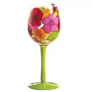 Floral Tropical Splash Stemware Glass 3CWG3371-G
