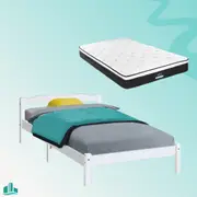 Single Package | Gibson Wooden Bed & Bonita Pillow Top Mattress (Medium Firm)