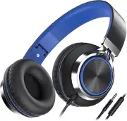 C8 Wired On-Ear Headphones with Microphone, Volume Control & Foldable Design