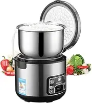 Rice Cooker, Rice Cooker, 2019 Stainless Steel Nonstick Internal Cooker, Stainless Steel Pot/Heating Function/Monochrome/5L