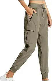 [Kosheko] Women's Cargo Pants Lightweight Quick Dry Hiking Pants Athletic Workout Lounge Casual Outdoor Joggers with Pockets