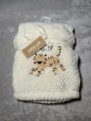 Kit + Pearl Wild Tiger Baby Blanket Soft Plush Cream Textured Lovey RN 72409