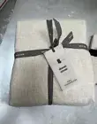 New West Elm Belgian Flax Linen King Duvet & 2 Euro Shams Natural Flax