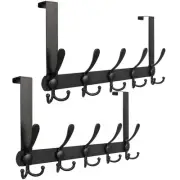 Over The Door Hooks, 2 Pack Stainless Steel Door Hanger Hook, Heavy Duty 5 Tr...