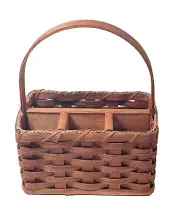 Amish Organizer Storage Basket Small Size Solid Oak Handle and Bottom