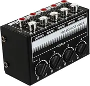 JOINPAYA 5pcs Portable Audio Mixer 4 Inputs 1 Output Stereo Mini Sound Controller for Pc Phone Laptop