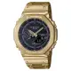 【CASIO 卡西歐】G-SHOCK八角金屬雙顯錶(GM-B2100GD-9A)