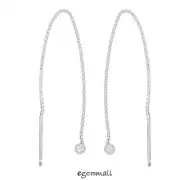 10 Sterling Silver Dangle Earring Box Chain Ear Thread w/3mm Stopper Bead #99202