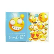 A4 Hardback Emoji Notebook 100 Lined Page Notes Pad Notepad Planner Journal Kids