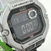 Casio WS-1400H-1BV, 60 Lap Memory Resin Watch, 3 Alarms, 10 Year Battery