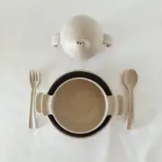 Baby & Toddler Feeding Bowl Tableware Set Plus spoon and Fork. Wheat Straw Set.