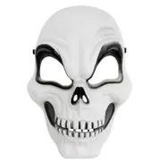 Halloween Skull Mask Horror Skeleton Mask Costume Party Adult Mask Cosplay Mask for Decor White and Black M
