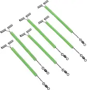 Stainless Steel Fishing Lures Line Wire Leader Trace Luminous Tube Fishing Rigs with Rolling Swivels T-Shape Balance 3 Way Arm Connector Fishing Line Making Tackle 50pcs