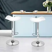 [Artiss] Bar Stools Stool Set of 2 Adjustable Kitchen Swivel Counter Barstools Dining Chair Chairs Gas Lift White in 64-77cm Seat Height Floor for Home Bar Dining Room Cafe Outdoor Indoor