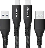 [Stouchi] Android Auto USB Cable 1M 2Pack 10Gbps USB 3.1 Gen 2 USB A to USB C Data Transfer Type C Cord, 3.1A Fast Charging CarPlay Cable for iPhone 15 Pro Max Samsung Galaxy S24 S23 S22 SSD Black