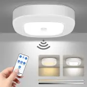 Battery Powered Motion Sensor Light Indoor with Remote, 300LM Dimmable Battery O