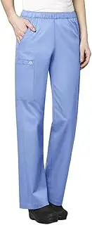 [WonderWink] Women's Tall-Plus-Size Wonderwork Women's Pull-On Cargo Scrub Pant Tall, Ceil Blue, 3X-Large