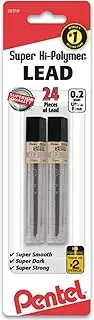 Pentel Super Hi-Polymer Lead Refill 0.2mm, HB, 12ct. Tubes, 2 Pack (C502BP2HB)